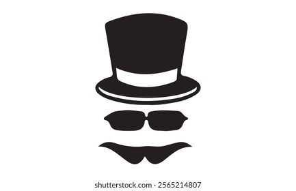 father's day hat silhouette vector illustration