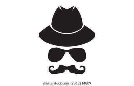 father's day hat silhouette vector illustration