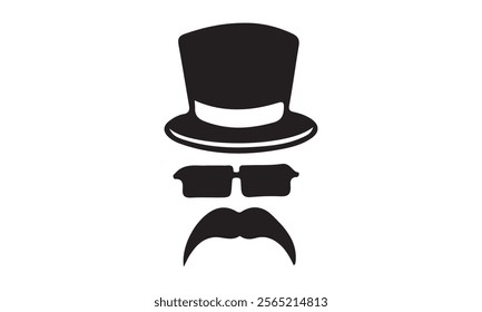 father's day hat silhouette vector illustration