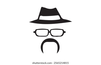 father's day hat silhouette vector illustration