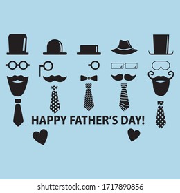 Father's Day - Hats, glasses, moustaches, beards, ties