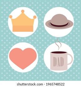 fathers day heart crown cup icons
