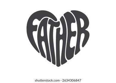 Father's Day Heart Shaped Typography T Shirt Design	