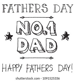 Fathers day holiday vector typography lettering sketch and doodle art set