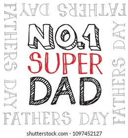 Fathers day holiday vector typography lettering sketch and doodle art card set