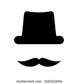 Father's Day icon with a cowboy hat and mustache design vector illustration