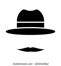 Father's Day icon with a cowboy hat and mustache design vector illustration