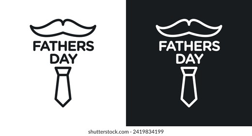 Fathers day icon designed in a line style on white background