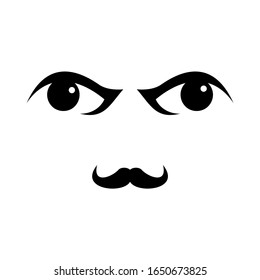 Father's Day icon with eyes and mustache vector illustration