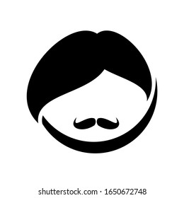 Father's Day icon with face with mustache vector illustration
