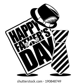 Father's Day icon greeting card design. EPS 10 vector, grouped for easy editing. 