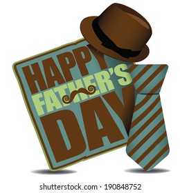 Father's Day icon greeting card design. EPS 10 vector, grouped for easy editing.