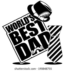 Father's Day icon greeting card design. EPS 10 vector, grouped for easy editing. 