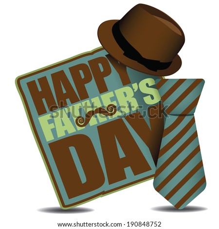 Father's Day icon greeting card design. EPS 10 vector, grouped for easy editing.