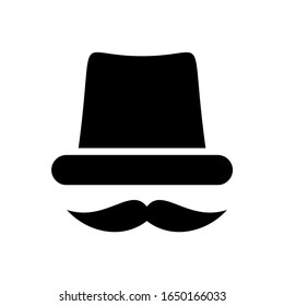 Father's Day icon with hat symbol and mustache vector design illustration eps 10