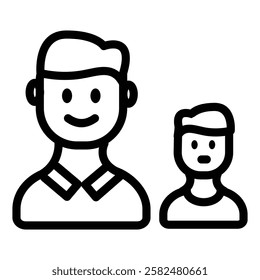 Fathers day icon illustration in line style. Perfect for website mobile app presentation. Suitable for any user interface and user experience