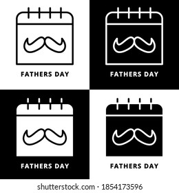 Fathers Day Icon Line and Glyph Style. Calendar Date Vector Illustration. Schedule Vintage Logo Symbol. Icon For Web and Print Template