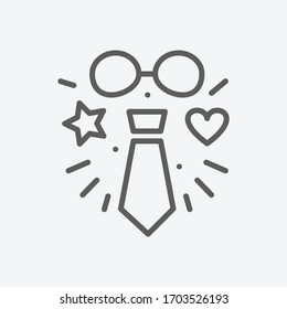 Fathers day icon line symbol. Isolated vector illustration of icon sign concept for your web site mobile app logo UI design.