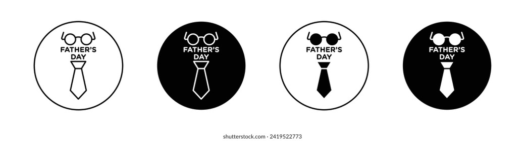 Fathers day icon set. Dad�s Day in a black filled and outlined style. Happy father�s Day sign.