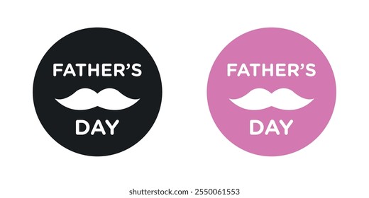 Fathers day icon set in black and colored version