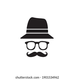 Icono del Día del Padre aislado en blanco. Símbolo de accesorios masculinos de color blanco negro. Ilustración vectorial.