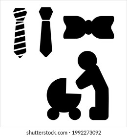 Father's day icon set. Vector illustration