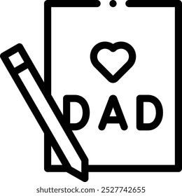 fathers day icon. Thin Linear Style Design Isolated On White Background