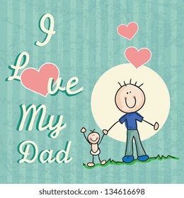 Fathers Day Icons and Cards ( Concepts) Vector illustration