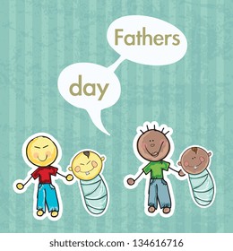 Fathers Day Icons and Cards ( Concepts) Vector illustration
