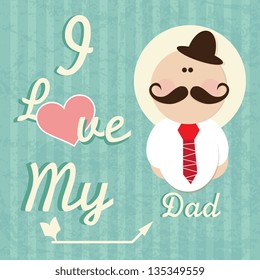 Fathers Day Icons and Cards ( Concepts) Vector illustration