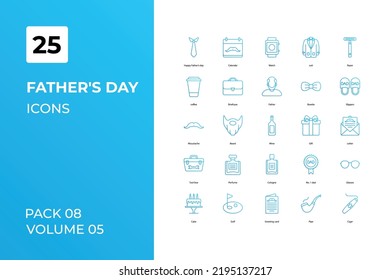 Father's Day icons collection. Set contains such Icons as Best dad vector, dad crown more 