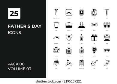 Father's Day icons collection. Set contains such Icons as Best dad vector, dad crown more 