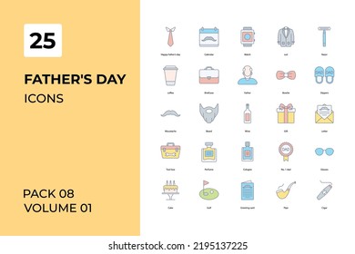 Father's Day icons collection. Set contains such Icons as Best dad vector, dad crown more 
