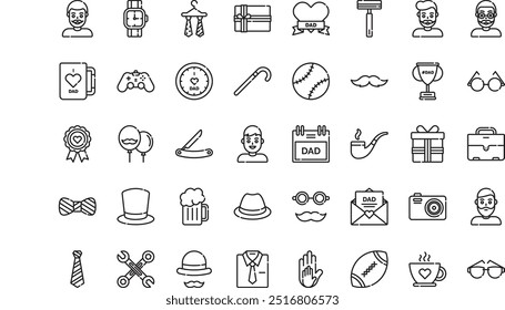 Fathers day icons High-Quality Vector Icons Collection with Editable Stroke. Ideal for Professional and Creative Projects.