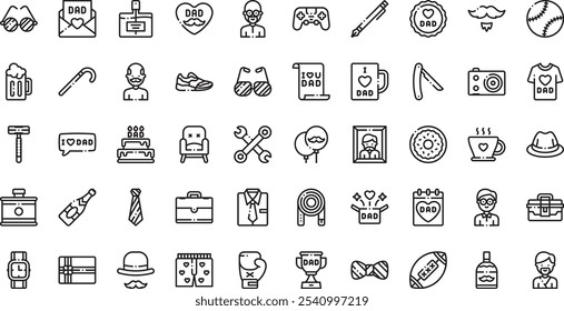 Fathers day icons High-Quality Vector Icons Collection with Editable Stroke. Ideal for Professional and Creative Projects.
