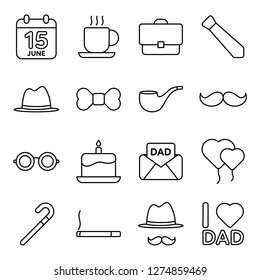 Father's day icons pack. Isolated father's day symbols collection. Graphic icons element