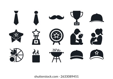 Ícones do Dia dos Pais Definidos para Design