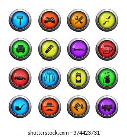 Fathers day icons set for web sites and user interface