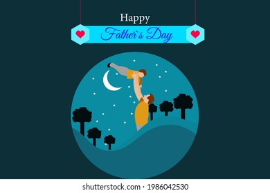 Fathers Day illustration background Greetings and presents for Fathers Day in flat lay styling