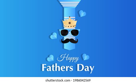 Fathers Day illustration background Greetings and presents for Fathers Day in flat lay styling