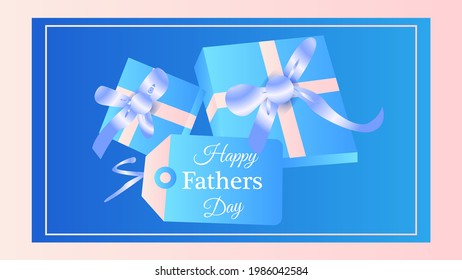 Fathers Day illustration background Greetings and presents for Fathers Day in flat lay styling