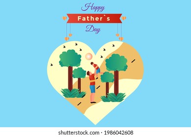 Fathers Day illustration background Greetings and presents for Fathers Day in flat lay styling