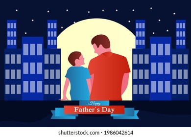 Fathers Day illustration background Greetings and presents for Fathers Day in flat lay styling