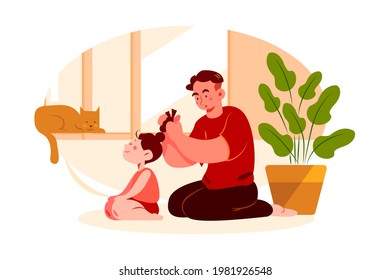 Father's Day Illustration concept. Flat illustration isolated on white background.
