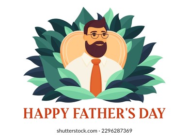 Father's Day illustration, holiday card, family, family holiday, vector