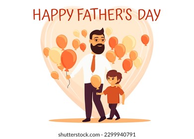 Father's Day illustration, holiday card, family, family holiday, vector