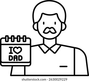 Fathers Day  illustration with isolated background