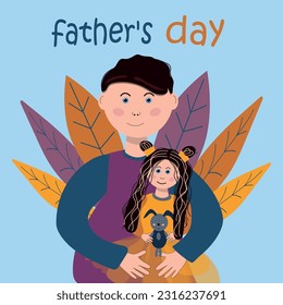 Father's Day illustration, postcard, banne