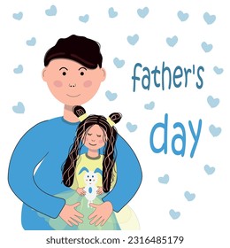 Father's Day illustration, postcard, banne