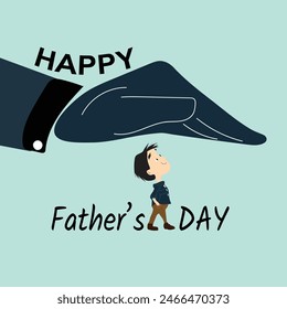 A Father's Day illustration shows a father protectively shielding his son under his arm, capturing the essence of paternal love and the deep bond they share